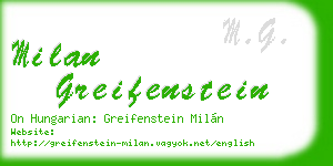 milan greifenstein business card